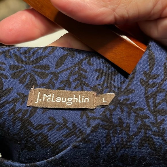 J McLaughlin black and navy long sleeve dress size large perfect condition - Picture 3 of 6